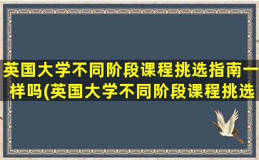 英国大学不同阶段课程挑选指南一样吗(英国大学不同阶段课程挑选指南不一样)