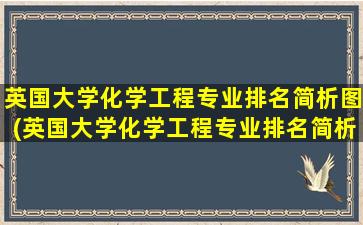 英国大学化学工程专业排名简析图(英国大学化学工程专业排名简析知乎)