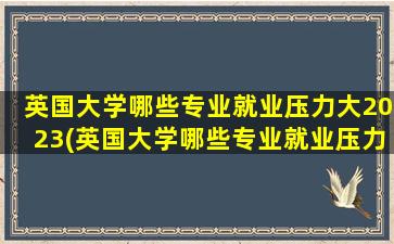 英国大学哪些专业就业压力大2023(英国大学哪些专业就业压力大2023年)