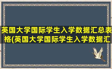 英国大学国际学生入学数据汇总表格(英国大学国际学生入学数据汇总图)