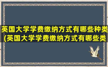 英国大学学费缴纳方式有哪些种类(英国大学学费缴纳方式有哪些类型)