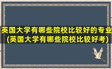 英国大学有哪些院校比较好的专业(英国大学有哪些院校比较好考)