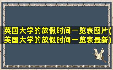 英国大学的放假时间一览表图片(英国大学的放假时间一览表最新)