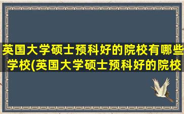 英国大学硕士预科好的院校有哪些学校(英国大学硕士预科好的院校有哪些名单)