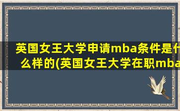 英国女王大学申请mba条件是什么样的(英国女王大学在职mba)