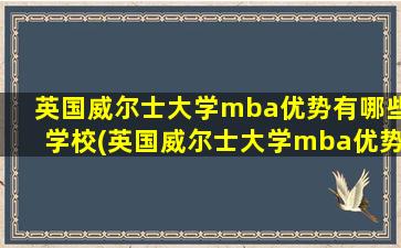 英国威尔士大学mba优势有哪些学校(英国威尔士大学mba优势有哪些)