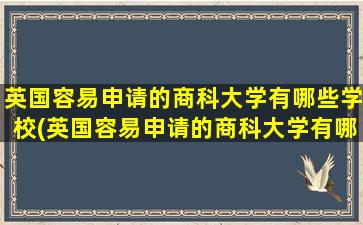 英国容易申请的商科大学有哪些学校(英国容易申请的商科大学有哪些大学)