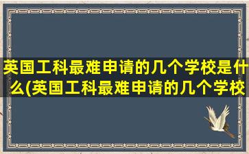 英国工科最难申请的几个学校是什么(英国工科最难申请的几个学校是哪个)