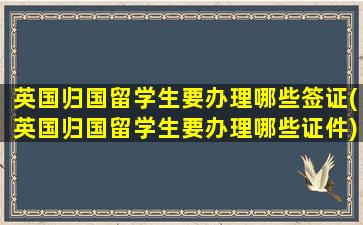 英国归国留学生要办理哪些签证(英国归国留学生要办理哪些证件)