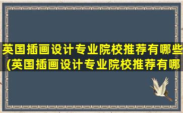 英国插画设计专业院校推荐有哪些(英国插画设计专业院校推荐有哪些)