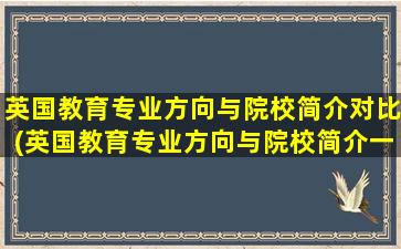 英国教育专业方向与院校简介对比(英国教育专业方向与院校简介一样吗)