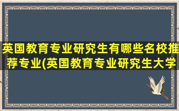 英国教育专业研究生有哪些名校推荐专业(英国教育专业研究生大学排名)