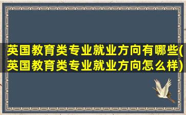 英国教育类专业就业方向有哪些(英国教育类专业就业方向怎么样)