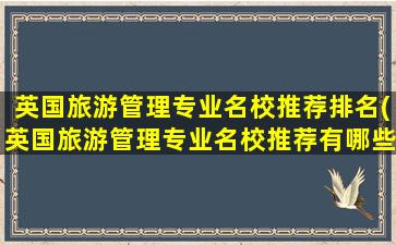 英国旅游管理专业名校推荐排名(英国旅游管理专业名校推荐有哪些)