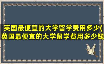 英国最便宜的大学留学费用多少(英国最便宜的大学留学费用多少钱)