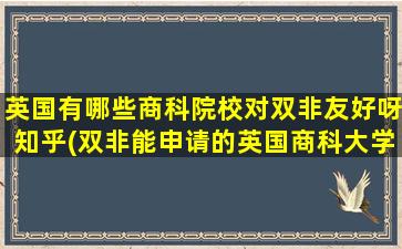 英国有哪些商科院校对双非友好呀知乎(双非能申请的英国商科大学)