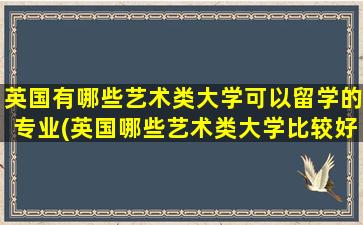 英国有哪些艺术类大学可以留学的专业(英国哪些艺术类大学比较好)