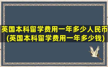 英国本科留学费用一年多少人民币(英国本科留学费用一年多少钱)