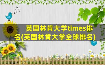 英国林肯大学times排名(英国林肯大学全球排名)