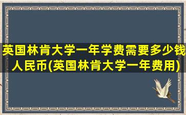 英国林肯大学一年学费需要多少钱人民币(英国林肯大学一年费用)