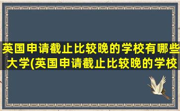 英国申请截止比较晚的学校有哪些大学(英国申请截止比较晚的学校有哪些名单)