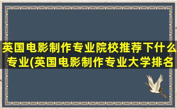 英国电影制作专业院校推荐下什么专业(英国电影制作专业大学排名)