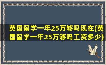 英国留学一年25万够吗现在(英国留学一年25万够吗工资多少)