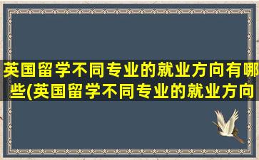 英国留学不同专业的就业方向有哪些(英国留学不同专业的就业方向区别)