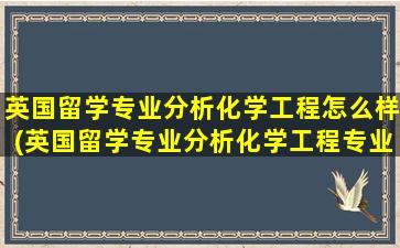 英国留学专业分析化学工程怎么样(英国留学专业分析化学工程专业排名)