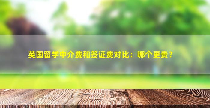 英国留学中介费和签证费对比：哪个更贵？