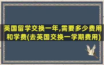 英国留学交换一年,需要多少费用和学费(去英国交换一学期费用)