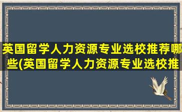 英国留学人力资源专业选校推荐哪些(英国留学人力资源专业选校推荐表)