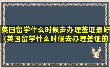 英国留学什么时候去办理签证最好(英国留学什么时候去办理签证的)