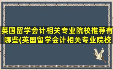 英国留学会计相关专业院校推荐有哪些(英国留学会计相关专业院校推荐排名)