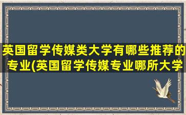 英国留学传媒类大学有哪些推荐的专业(英国留学传媒专业哪所大学好)