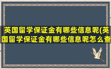 英国留学保证金有哪些信息呢(英国留学保证金有哪些信息呢怎么查)