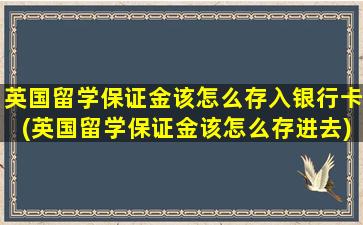 英国留学保证金该怎么存入银行卡(英国留学保证金该怎么存进去)