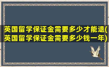 英国留学保证金需要多少才能退(英国留学保证金需要多少钱一年)