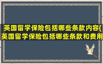 英国留学保险包括哪些条款内容(英国留学保险包括哪些条款和费用)