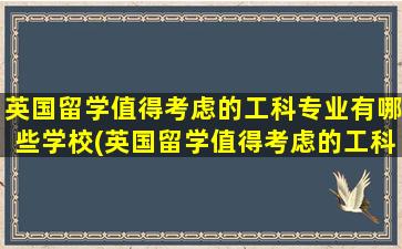 英国留学值得考虑的工科专业有哪些学校(英国留学值得考虑的工科专业有哪些呢)