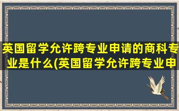 英国留学允许跨专业申请的商科专业是什么(英国留学允许跨专业申请的商科专业吗)