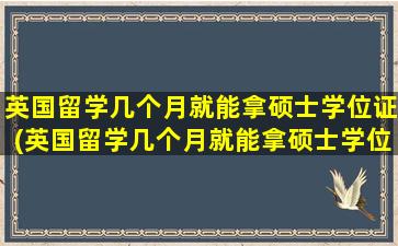 英国留学几个月就能拿硕士学位证(英国留学几个月就能拿硕士学位证书)