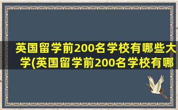 英国留学前200名学校有哪些大学(英国留学前200名学校有哪些专业)