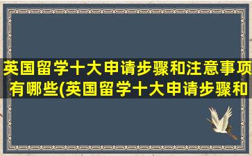 英国留学十大申请步骤和注意事项有哪些(英国留学十大申请步骤和注意事项是什么)