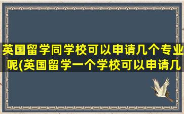 英国留学同学校可以申请几个专业呢(英国留学一个学校可以申请几个专业)