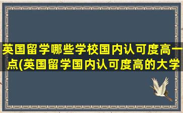 英国留学哪些学校国内认可度高一点(英国留学国内认可度高的大学)