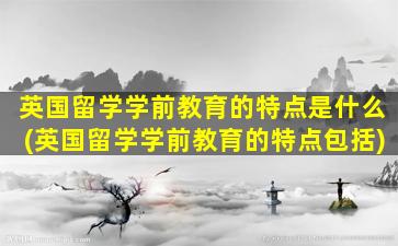 英国留学学前教育的特点是什么(英国留学学前教育的特点包括)