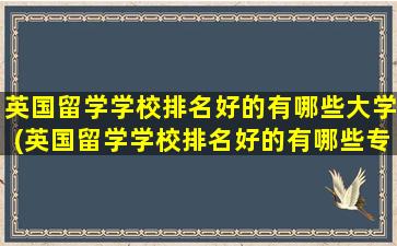 英国留学学校排名好的有哪些大学(英国留学学校排名好的有哪些专业)