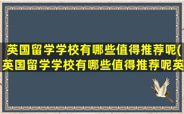 英国留学学校有哪些值得推荐呢(英国留学学校有哪些值得推荐呢英文)