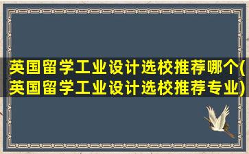 英国留学工业设计选校推荐哪个(英国留学工业设计选校推荐专业)